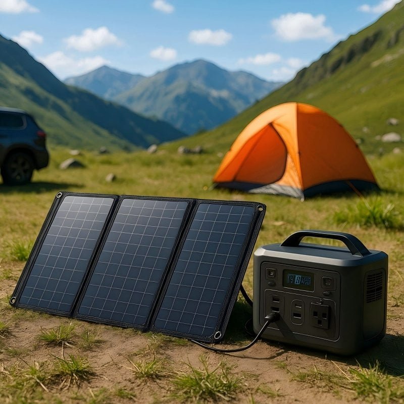 Foldable solar charger for camping and portable power systems