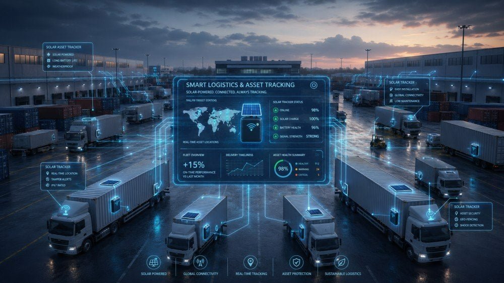 Solar charging solution for asset tracking and logistics devices