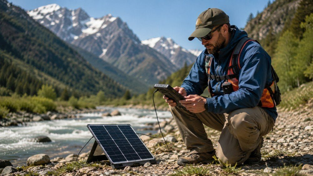 Custom solar panel integration for portable field devices