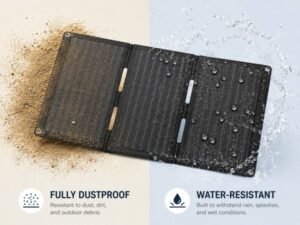 Foldable solar charger panel with attachment points along its edge