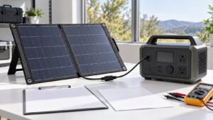 Compatibility check between a portable solar panel and power station