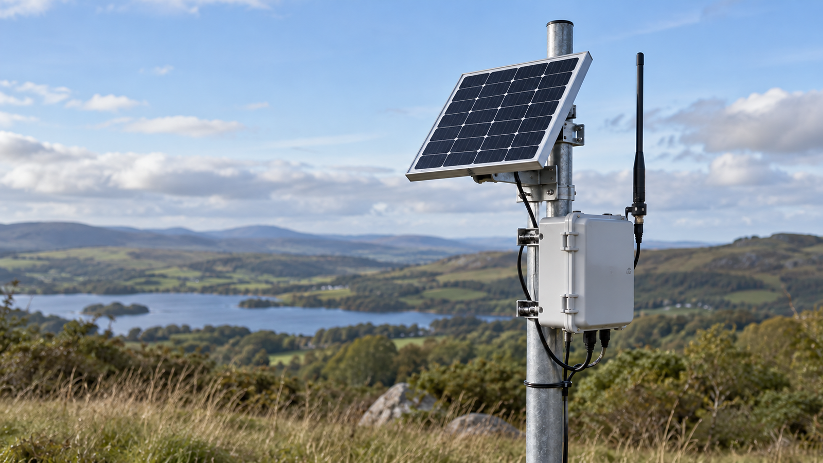 Solar-powered LoRa sensor and remote monitoring node
