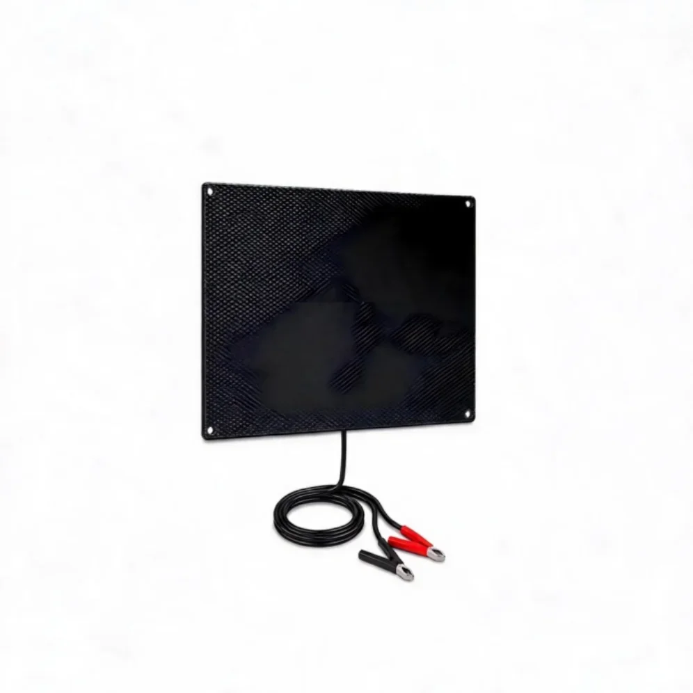 Solar battery maintainer panel for outdoor equipment